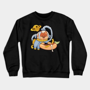 Shiba Inu Dog Astronaut in a Hot Dog Universe Crewneck Sweatshirt